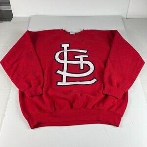 Y2K MLB St Louis Cardinals Baseball Sweatshirt Large Red Big STL Logo Crewneck